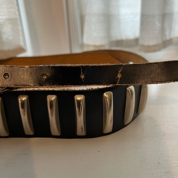 Double Wrap Black Studded Leather Belt main image 6